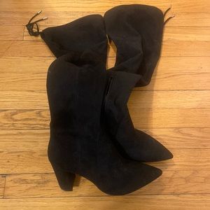 NWT Marc Fisher black suede Knee High Boots sz 9.5